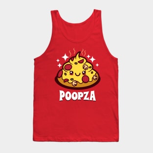 Poopza Funny Cute Kawaii Poop Shaped Pizza Cartoon Gift For Pizza Lovers Tank Top